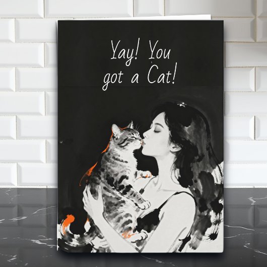 Yay! You got a New Cat | Congratulations Card Kaart