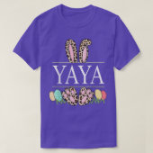 yaya Bunny Leopard Grandma Easter Day Rabbit Eggs T-shirt (Design voorkant)