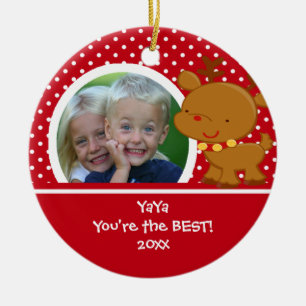 YaYa foto rendier kerstversiering Keramisch Ornament