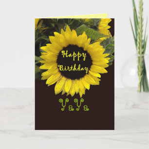 YaYa Happy Birthday met vrolijke zonnebloem Kaart