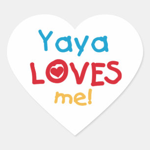 Yaya Loves Me T-shirts en geschenken Hart Sticker