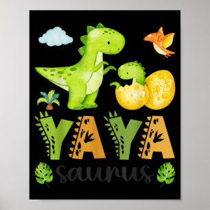 Yaya Saurus T-Rex Dinosaur Moederdag Poster