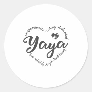 Yaya, schattig Yaya cadeau, hart met yaya Ronde Sticker