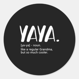 Yaya-shirts voor vrouwen moederdag idee voor oma ronde sticker