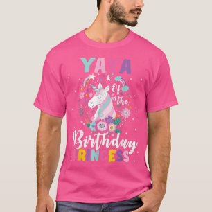 Yaya van de Birthday Princess Unicorn Birthday Par T-shirt