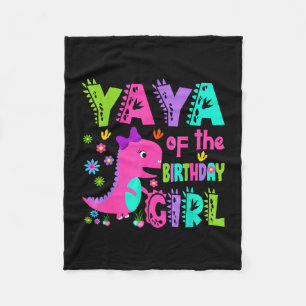Yaya van de jarige meisjesaurus rex dinosaurus fleece deken