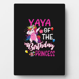 Yaya Van De Verjaardagsprinses Eenhoorn Meisje T-S Fotoplaat