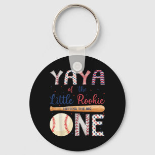 Yaya van One Little Rookie Baseball 1e verjaardag Sleutelhanger