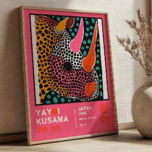 Yayoi Kusama Abstracte Neushoorn Kleurrijke Tentoo Poster
