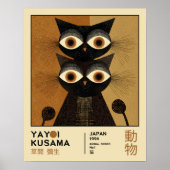 Yayoi Kusama Black Cats Japanese Exhibition Poster (Voorkant)