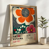 Yayoi Kusama Bloemententoonstelling Elegant Retro Poster