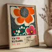 Yayoi Kusama Bloemententoonstelling Elegant Retro Poster