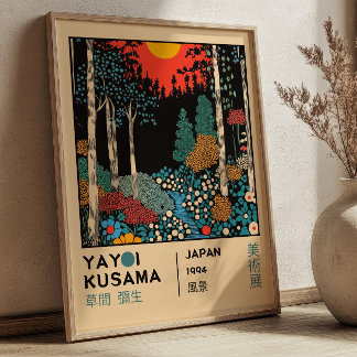 Yayoi Kusama Japanse Landschap Kunsttentoonstellin Poster