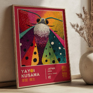 Yayoi Kusama Mot Insect Japanse Kunsttentoonstelli Poster