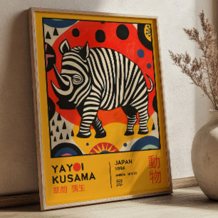 Yayoi Kusama Rhino Retro Japanse Kunsttentoonstell Poster