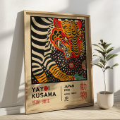 Yayoi Kusama Tiger Illustration Retro Exhibition Poster