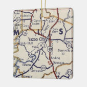Yazoo City MS Map Keramisch Ornament (Links)