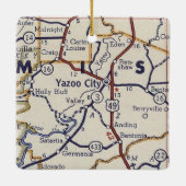 Yazoo City MS Map Keramisch Ornament (Achterkant)
