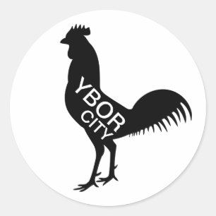 Ybor City Rooster Ronde Sticker