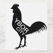 Ybor City Rooster Wijn Etiket (Enkel label)