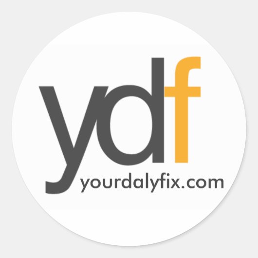 YDFLOGO, yourdalyfix.com Ronde Sticker (Voorkant)