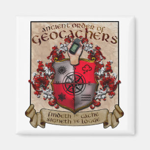 Ye Ancient Order of Geocachers magnet Magneet