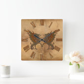 Ye Old Medieval Dragon Design Vierkante Klok (Huis)