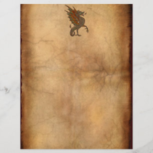 Ye Old Medieval Dragon Design Writing Paper
