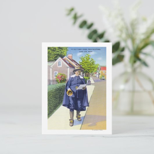 Ye Old Town Crier Ringing Bell Briefkaart (Staand voorkant)
