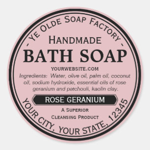 Ye Olde Zeep Factory Handgemaakte Ronde Zeep Label