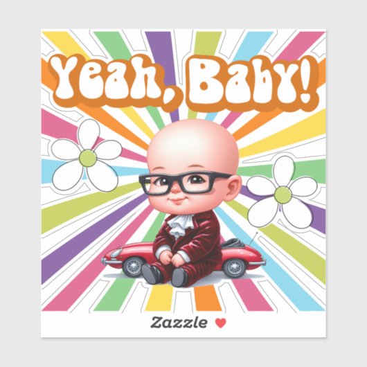 Yeah Baby Retro Sticker (Vel)