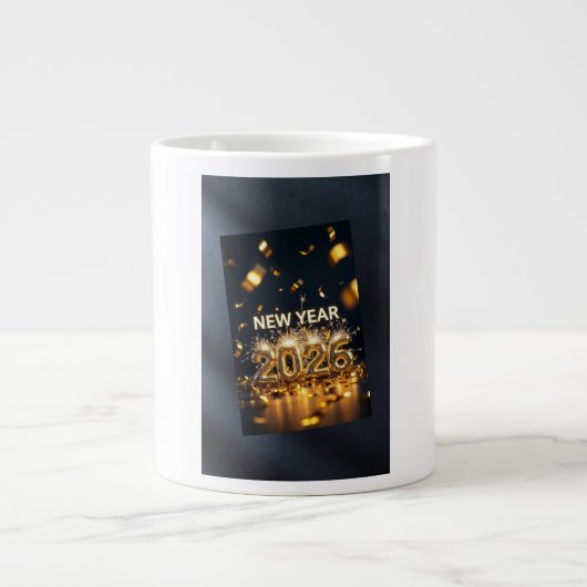 Year 2026 – Fresh Start Greet Specialty Mug Extra Grote Beker (Voorkant)