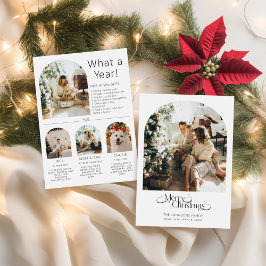 Year in Review Christmas Holiday Card What a Year, Feestdagenkaart