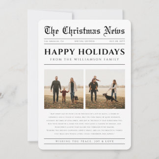 Year In Review Newspaper Photo Christmas Collage Feestdagenkaart