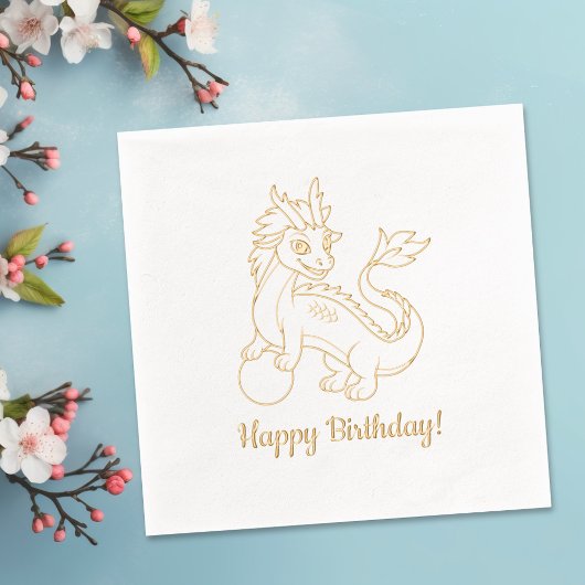 Year of Dragon Birthday Folie Servetten