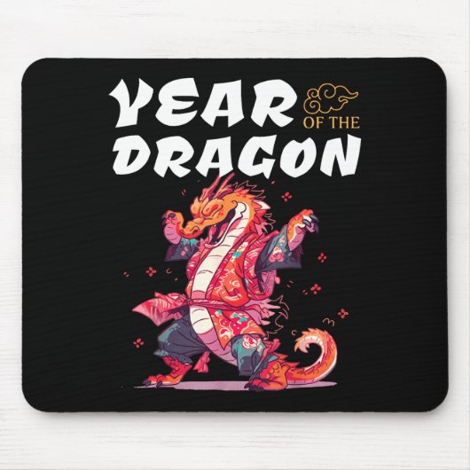 Year Of The Dragon Funny Dragons Chinese Zodiac Si Muismat (Voorkant)