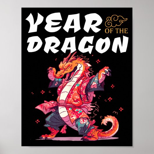 Year Of The Dragon Funny Dragons Chinese Zodiac Si Poster (Voorkant)