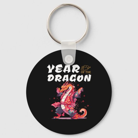 Year Of The Dragon Funny Dragons Chinese Zodiac Si Sleutelhanger (Voorkant)