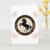Year Of The Fire Horse 2026 Festive Chinese New Ye Kaart (Gele Bloem)