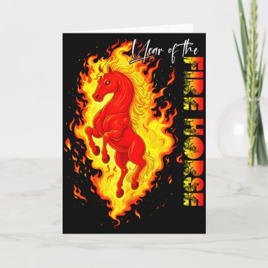 Year Of The Fire Horse Happy Chinese Lunar New Yea Kaart (Voorkant)