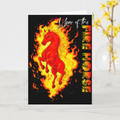 Year Of The Fire Horse Happy Chinese Lunar New Yea Kaart (Gele Bloem)