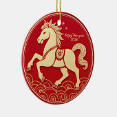 Year of the Horse 2026 Chinese New Year Keramisch Ornament (Rechts)