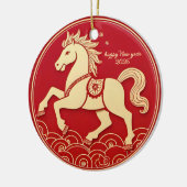 Year of the Horse 2026 Chinese New Year Keramisch Ornament (Links)