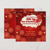 Year of the Horse Chinese New Year Invitation (Devant / Derrière)