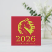 Year of the Horse Flat Greeting Card (Staand voorkant)