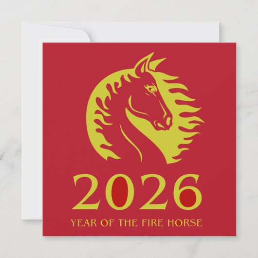 Year of the Horse Flat Greeting Card (Voorkant)