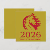 Year of the Horse Flat Greeting Card (Voorkant / Achterkant)