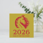 Year of the Horse Flat Greeting Card (Staand voorkant)