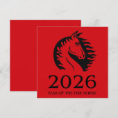 Year of the Horse Flat Greeting Card (Voorkant / Achterkant)