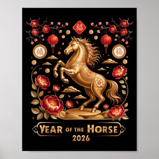 Year Of The Horse Happy New Year 2026  Poster (Voorkant)